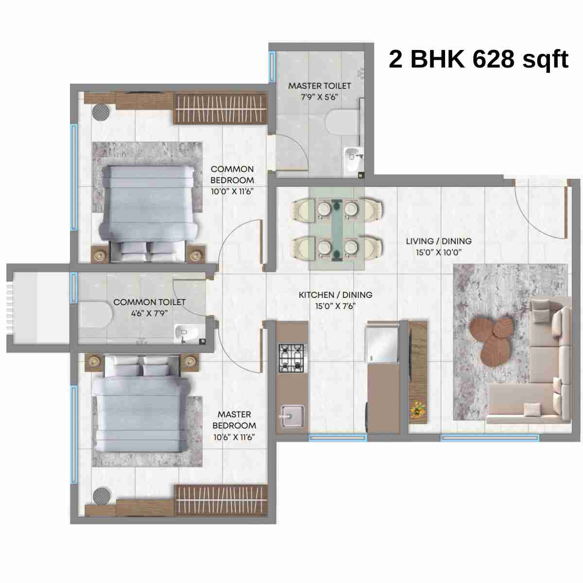 Crescent-Silverwoods-Floor-Plan-2-BHK-628-sqft