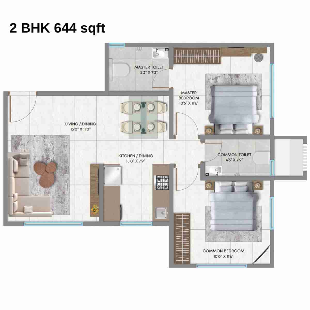 Crescent-Silverwoods-Floor-Plan-2-BHK-644-sqft